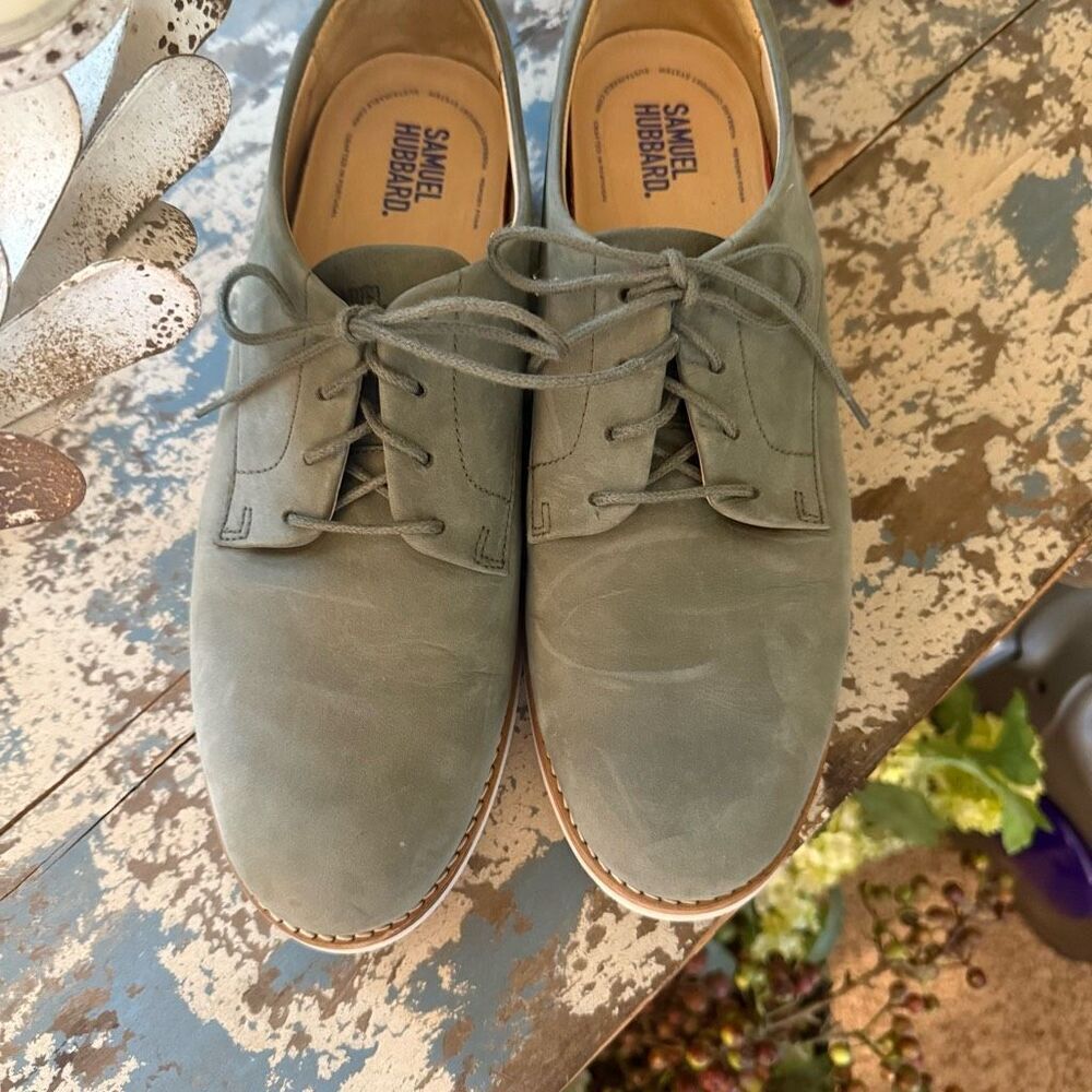 Samuel Hubbard W1101 Sage Green Nubuck Oxford Shoes Size 9.5 Academia, Preppy - Picture 4 of 16
